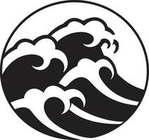 krönend Strom minimalistisch Welle Emblem Design Flüssigkeit Abstammung Wasser Welle Symbol Vektor