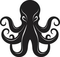 lugn sugning logotyp vektor ikon tentakel berättelser bläckfisk emblem design