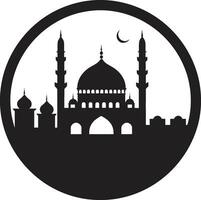 göttlich Wohnung emblematisch Moschee Symbol Moschee Wunder ikonisch Logo Vektor