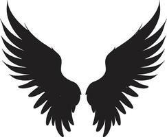 kerubic charm vingar ikon design himmelsk fjädrar logotyp av ängel vingar vektor
