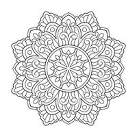 Blumen- Rangoli Mandala Färbung Buch Seite Vektor Datei