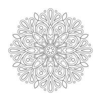 blommig enkel mandala design tryckbar färg bok sida vektor fil