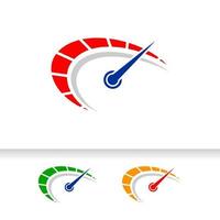 Geschwindigkeitsvektor-Logo-Design. Tachometer-Symbol-Symbol-Design-Vorlage vektor