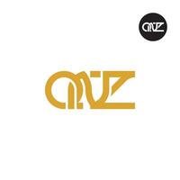 Brief qnz Monogramm Logo Design vektor