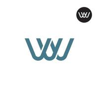 Brief vvv oder ww Monogramm Logo Design vektor