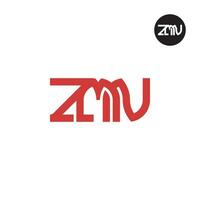 Brief zmn Monogramm Logo Design vektor