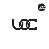 Brief uoc Monogramm Logo Design vektor