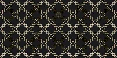 Arabisches geometrisches nahtloses Muster, schwarze und goldene Textur vektor