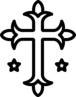 schwarz Linie Symbol zum Christentum vektor