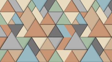 geometrisk abstrakt bakgrund med trianglar, 3d -effekt, retro pastellfärger vektor