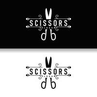 Schere Logo Design Jahrgang alt einfach Barbier Schneiden Werkzeug schwarz Silhouette Illustration vektor