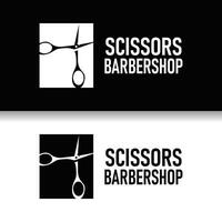 Schere Logo Design Jahrgang alt einfach Barbier Schneiden Werkzeug schwarz Silhouette Illustration vektor