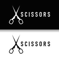 Schere Logo Design Jahrgang alt einfach Barbier Schneiden Werkzeug schwarz Silhouette Illustration vektor