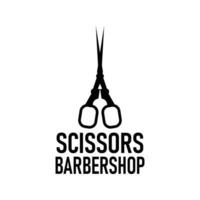 Schere Logo Design Jahrgang alt einfach Barbier Schneiden Werkzeug schwarz Silhouette Illustration vektor