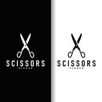 Schere Logo Design Jahrgang alt einfach Barbier Schneiden Werkzeug schwarz Silhouette Illustration vektor