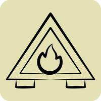 Symbol Feuer Gefahr. verbunden zu Feuerwehrmann Symbol. Hand gezeichnet Stil. einfach Design editierbar. einfach Illustration vektor