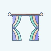 ikon italienska. relaterad till gardiner symbol. klotter stil. enkel design redigerbar. enkel illustration vektor