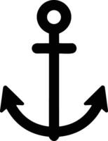 ankare ikon. ankare i hav. nautisk symbol. enkel ankare platt stil stock vektor