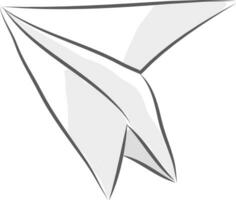 ein Papier Flugzeug ist gezeigt im ein Zeichnung vektor