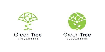Grün Baum Logo Vektor Design Illustration mit modern kreativ Konzept