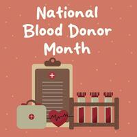 National Blut Spender Monat Vektor Illustration