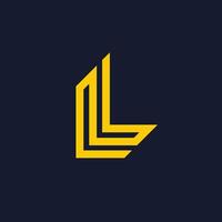 das Brief l Logo mit ein Gelb und schwarz Hintergrund vektor