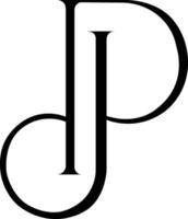 jp logotyp design vektor