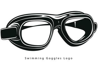 Grafik eben Design Zeichnung stilisiert Brille zum Schwimmen Logo vektor