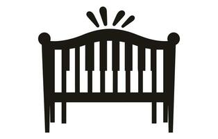 Kind Krippe zum ein Junge Zeichen, Baby Wiege Bett Symbol. vektor