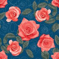 nahtlose Muster floral Vintage Rose Blumen Hintergrund.