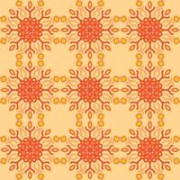 nahtlos Muster Orange Gelb Mandala Blumen- kreativ Design Vektor Illustration Hintergrund