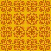 gul orange mandala blommig kreativ sömlös design bakgrund vektor
