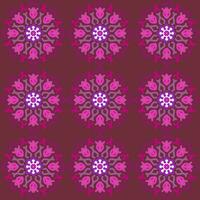 sömlös mönster rosa violett mandala blommig kreativ design vektor illustration bakgrund