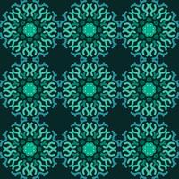 Blau Türkis aqua menthe Mandala Jahrgang Blumen- Innere nahtlos eben Design Hintergrund Vektor Illustration