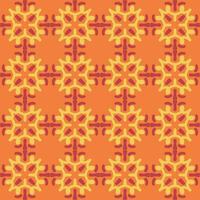orange röd persika mandala konst sömlös mönster blommig kreativ design bakgrund vektor illustration