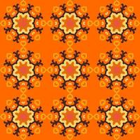 nahtlos Muster Orange Gelb Mandala Blumen- kreativ Design Vektor Illustration Hintergrund