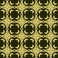 Grün Olive Gelb Mandala Kunst nahtlos Muster Blumen- kreativ Design Hintergrund Vektor Illustration
