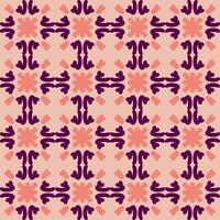 röd magenta violett rosa mandala konst sömlös mönster blommig kreativ design bakgrund vektor illustration
