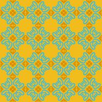 blå gul orange mandala konst sömlös mönster blommig kreativ design bakgrund vektor illustration