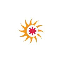 Sonne und Blume einfach geometrisch Logo Vektor