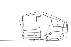 kontinuerliga enlinjeformade expressbussar som trafikerar passagerarresor mellan stadsdelar mellan provinser och kan också användas av turister. offentligt fordon. enkel linje rita design vektor grafisk illustration.
