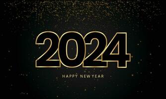 Lycklig ny år firande 2024 .hälsning festlig kort och baner design vektor illustration.
