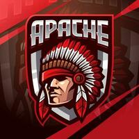 Apache Kopf Esport Maskottchen Logo Design vektor