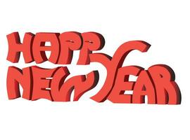 3d tolkning typografi graffiti logotyp symbol namn ord Lycklig ny år vektor