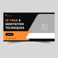 Video Lernprogramm Tipps und Tricks zum Yoga und Meditation Miniaturansicht Banner Design, Fitness Banner Design, editierbar Vektor eps 10 Datei Format