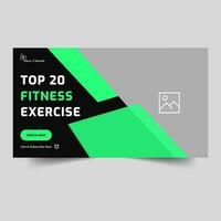 Vektor Illustration Fitness Video Miniaturansicht Banner Design, Yoga Tipps und Tricks Netz Banner Design, editierbar Vektor eps 10 Datei Format