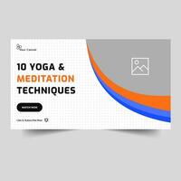 modisch Yoga und Meditation Video Startseite Banner Design, trainieren Ausbildung Tipps und Tricks Video Miniaturansicht Banner Design, Vektor eps 10 Datei Format