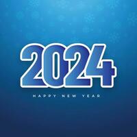 Lycklig ny år 2024 fyrkant mall med 3d hängande siffra. hälsning begrepp för 2024 ny år firande vektor