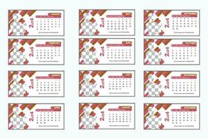 2024 Kalender Vorlage, editierbar kostenlos Vektor