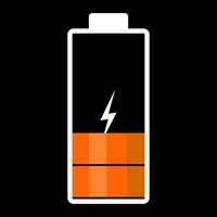 ein Illustration von ein Entladen Batterie. Orange Farbe. Vektor Bild